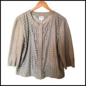 Armani‎ Collezioni Laser Cut Goat Leather Jacket size 16
